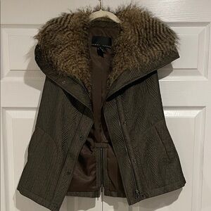 Yansi Fugel Olive Utility Jacket with Faux Fur Trim